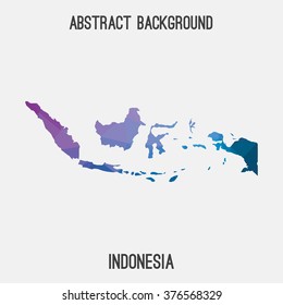 Indonesia map in geometric polygonal style.Abstract tessellation,modern design background. Vector illustration EPS8