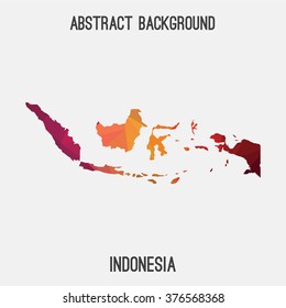 Indonesia map in geometric polygonal style.Abstract tessellation,modern design background. Vector illustration EPS8