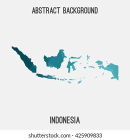 Indonesia map in geometric polygonal style.Abstract tessellation,modern design background. Vector illustration EPS8