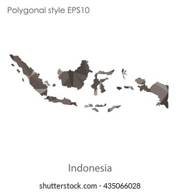 Indonesia map in geometric polygonal style.Abstract gems triangle,modern design background.Illustration vector EPS10.