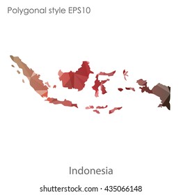 Indonesia map in geometric polygonal style.Abstract gems triangle,modern design background.Illustration vector EPS10.