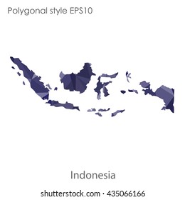 Indonesia map in geometric polygonal style.Abstract gems triangle,modern design background.Illustration vector EPS10.