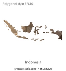 Indonesia map in geometric polygonal style.Abstract gems triangle,modern design background.Illustration vector EPS10.