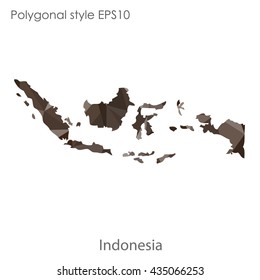 Indonesia map in geometric polygonal style.Abstract gems triangle,modern design background.Illustration vector EPS10.