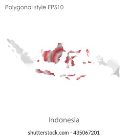 Indonesia map in geometric polygonal style.Abstract gems triangle,modern design background.Illustration vector EPS10.