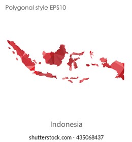 Indonesia map in geometric polygonal style.Abstract gems triangle,modern design background.Illustration vector EPS10.