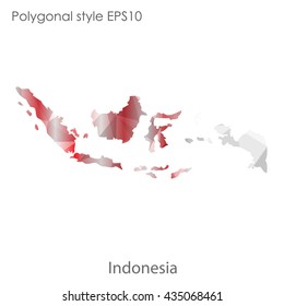 Indonesia map in geometric polygonal style.Abstract gems triangle,modern design background.Illustration vector EPS10.