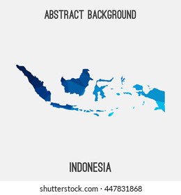Indonesia map in geometric polygonal,mosaic style.Abstract tessellation,modern design background. Vector illustration EPS8