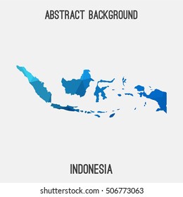Indonesia map in geometric polygonal,mosaic style.Abstract tessellation,modern design background,low poly. Vector illustration.