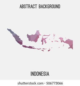 Indonesia map in geometric polygonal,mosaic style.Abstract tessellation,modern design background,low poly. Vector illustration.