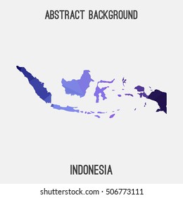 Indonesia map in geometric polygonal,mosaic style.Abstract tessellation,modern design background,low poly. Vector illustration.