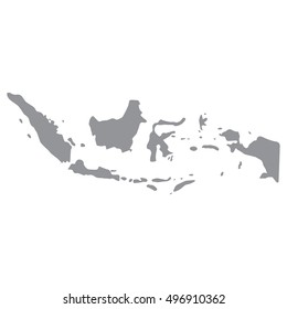 Indonesia map in gray on a white background