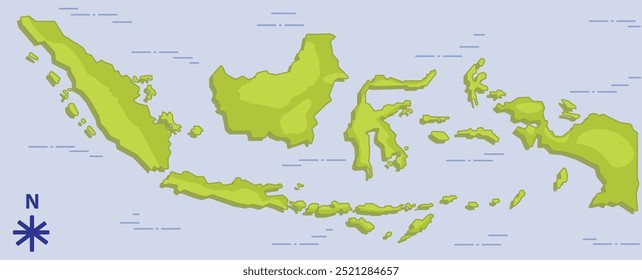 Indonesia map hand drawn vector, suitable for educations, geography teachers and students