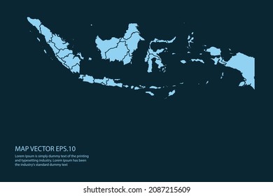 Indonesia map High Detailed on white background. Abstract design vector illustration eps 10