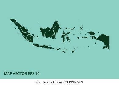 Indonesia map High Detailed on white background. Abstract design vector illustration eps 10