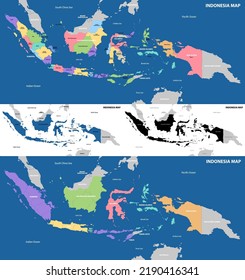 Indonesische Karte - hochdetaillierte Vektorgrafik