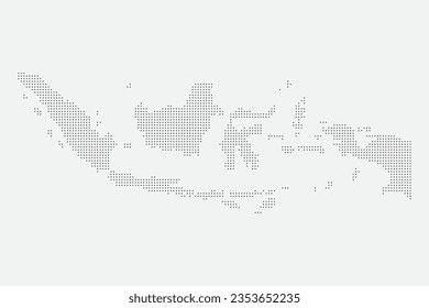 Indonesische Kartengrafik mit punktiertem Effekt auf isoliertem Hintergrund