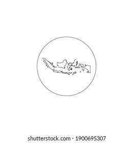 Indonesia Map Illustration for Icon, Symbol, App, Website, Pictogram, Logo or Graphic Design Element. Vector Illustration