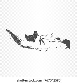 Indonesia map isolated on transparent background