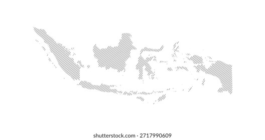 indonesischer Kartenlinienvektor auf weißem Hintergrund