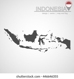 Indonesia map and location, flag application, vector illustration, graphic design, abstract