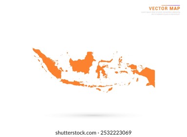 Indonesia Map - Orange abstract style isolated on white background vector.