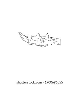 
Mapa de Indonesia. Vector de ilustración de esquema