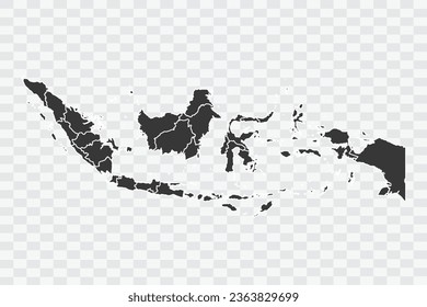 Indonesia Map Shadow Color on White Background quality files Png