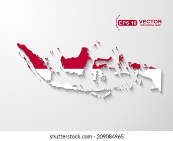 Indonesia map with shadow effect