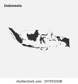Indonesia map silhouette. Vector illustration.