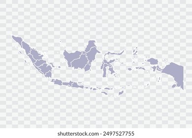 Indonesien Karte silberne Farbe auf weißem Hintergrund Qualitätsdateien Png