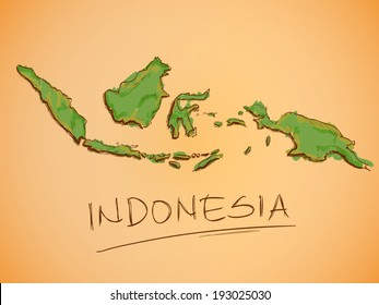 Indonesia Map Sketch Vector
