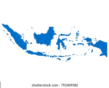 Indonesia map Sky Blue Tone vector isolated on white background vector EPS 10