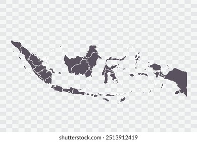 Indonesia Map Smoke Color on White Background quality files Png