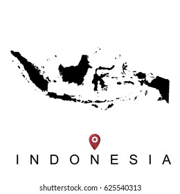 Indonesia map vector. black color