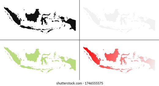 Indonesia map. vector illustration. Detailed vector Indonesia country border map isolated on white background. editable. 