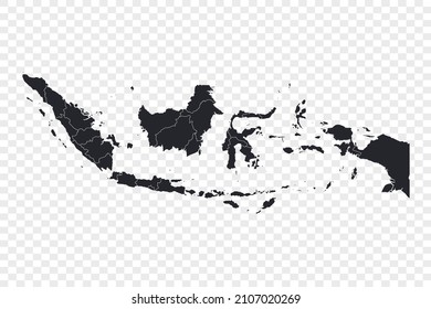 Indonesia map vector, isolated on transparent background