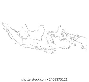 Indonesia map. Map of Indonesia in white color
