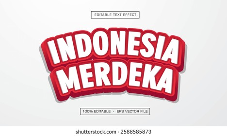Indonesia merdeka 3d style text effect