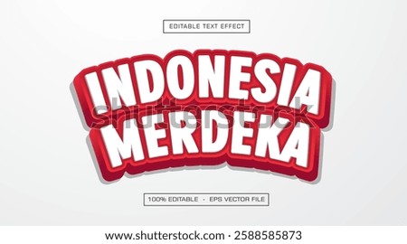 Indonesia merdeka 3d style text effect