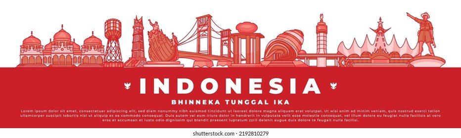 Indonesia merdeka city landmark collection