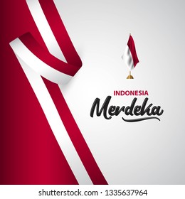Indonesia Merdeka Flag Vector Template Design Illustration