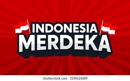 Indonesia Merdeka Indonesian Independence 3d Text Stock Vector (Royalty ...