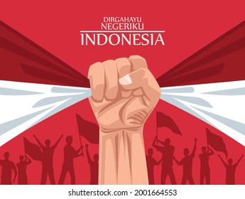 indonesia merdeka postcard celebration icon