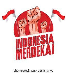 Indonesia Merdeka Proclamation Indonesian Independence Stock Vector ...