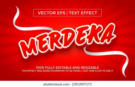 Indonesia Merdeka Text Effect or Vector Text Effect and Editable Text Style