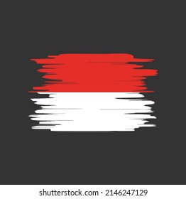 Indonesia or Monaco Flag Brush Strokes. National Flag