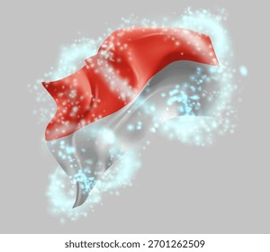 Indonesia, Mónaco, Vector 3d en un torbellino de brillo mágico