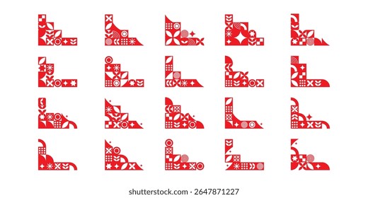 Indonesia Mosaic Corner Vector Collection