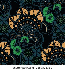 Indonesia Motif Batik Textile Ornament Pattern, can also be printed digitally